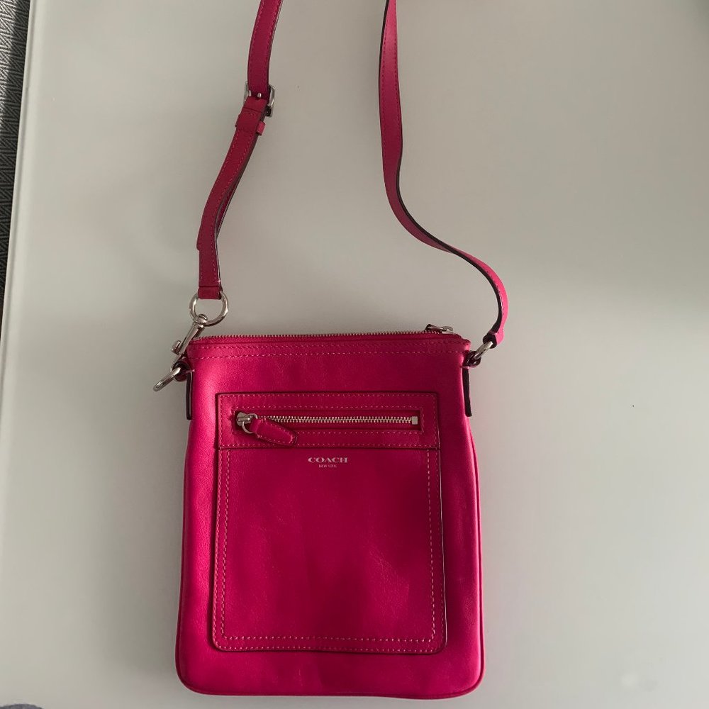 Coach HOT PINK Leather Crossbody Bag